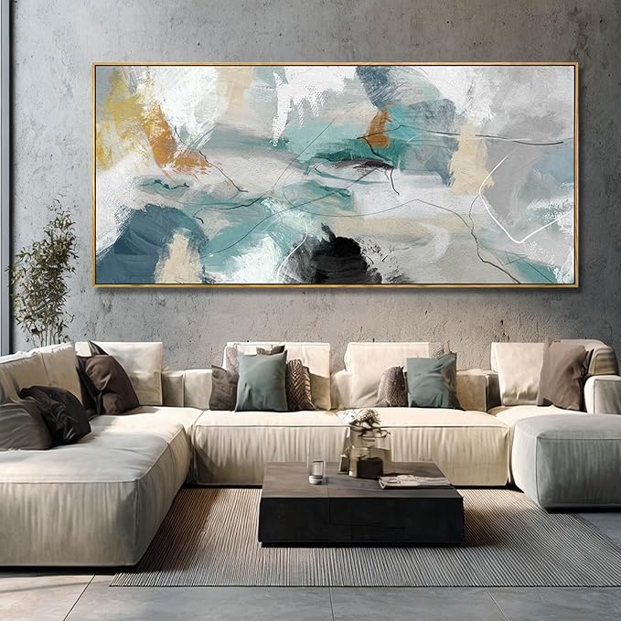 Abstract Framed Wall Art Colorful Picture Prints Line Canvas Poster 40"x86" Bedroom Artwork Home Decorations for Living Room