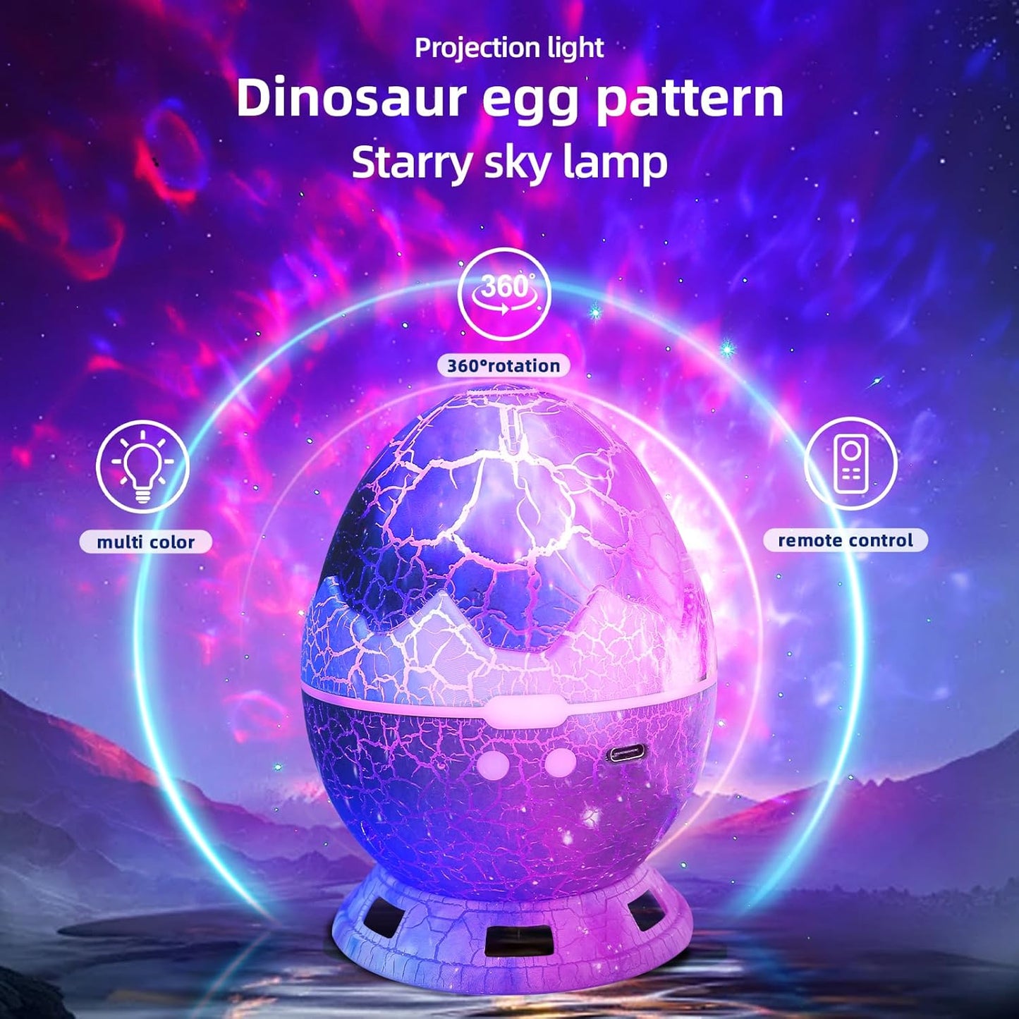 Dinosaur Egg Galaxy Star Projector Starry Night Light, 14 Colors Night Light for Kids Room, Nebula, Timer & Remote Control Best Gift & Adults Home Theater, Party, Living Room, Christmas Decor