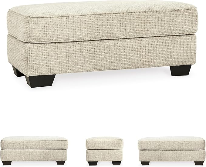 Signature Design by Ashley Monaghan Classic Upholstered Ottoman, Beige