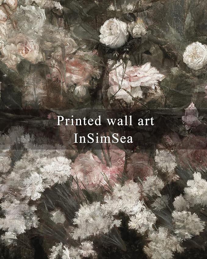 InSimSea Framed Canvas Wall Art Vintage Decor, Home Decor Garden in May Flower Aesthetic, Large Prints Artwork, Rustic Wall Decoration for Bedroom Living Room Bathroom, 24"x36"