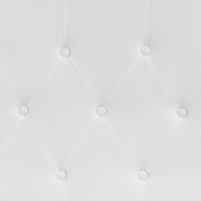 Flash Furniture Cambridge Button Tufted and Diamond Stitched Upholstered King Size Headboard in White Fabric