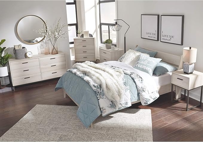 Signature Design by Ashley Socalle Modern Open Slat Full Headboard, Natural Beige