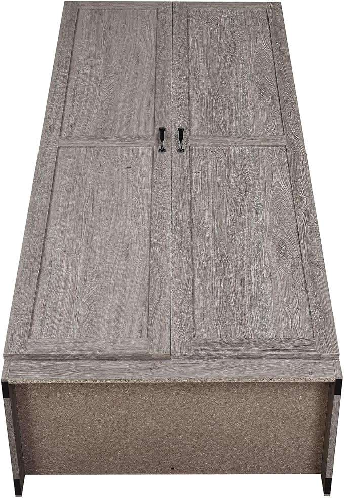 Manhattan Comfort Cornelia Modern Tall Storage Cabinet with Doors and Adjustable Shelves 1.0 - Freestanding Pantry Organizer for Kitchen, Laundry Room, Garage, or Mudroom, Set of 2, Grey