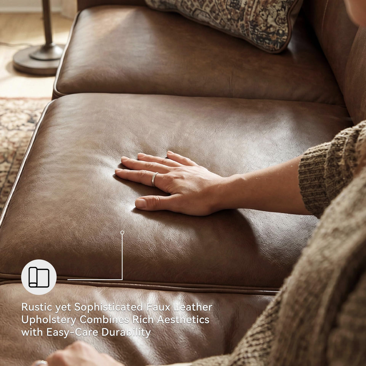 Faux Leather Sofa