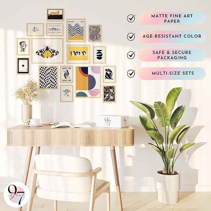97 Decor LARGE 11x14 Vintage Eclectic Wall Art Prints - Large Eclectic Prints For Wall Decor, Unique Funky Aesthetic Pictures, Maximalist Decoration Mid Century Modern Gallery For Home (Unframed)