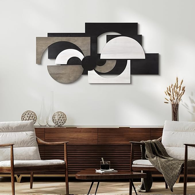 Empire Art Direct "Luminus Dusk" Handmade Dimensional Solid Paulownia Wood Abstracts Wall Art, Ready to Hang, Living Room, Bedroom & Office, 48" x 24"x 1.89"