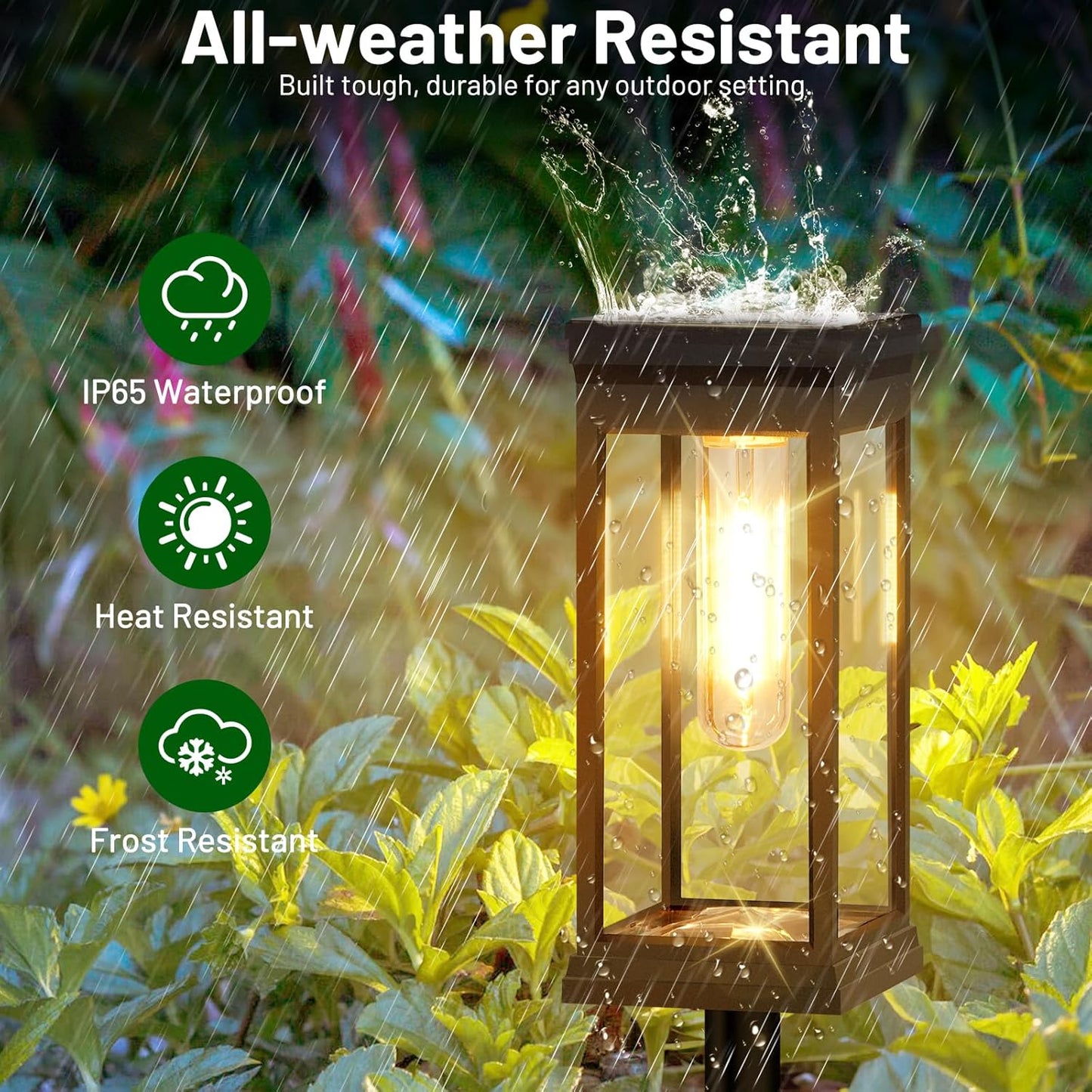 BesLowe 【Upgraded】 Solar Pathway Lights Outdoor, 6-Pack Large LED Solar Light Outdoor Waterproof, Super Bright Outside Lights for Yard, Sun-Powered Landscape Lighting for Garden Walkway, Warm White