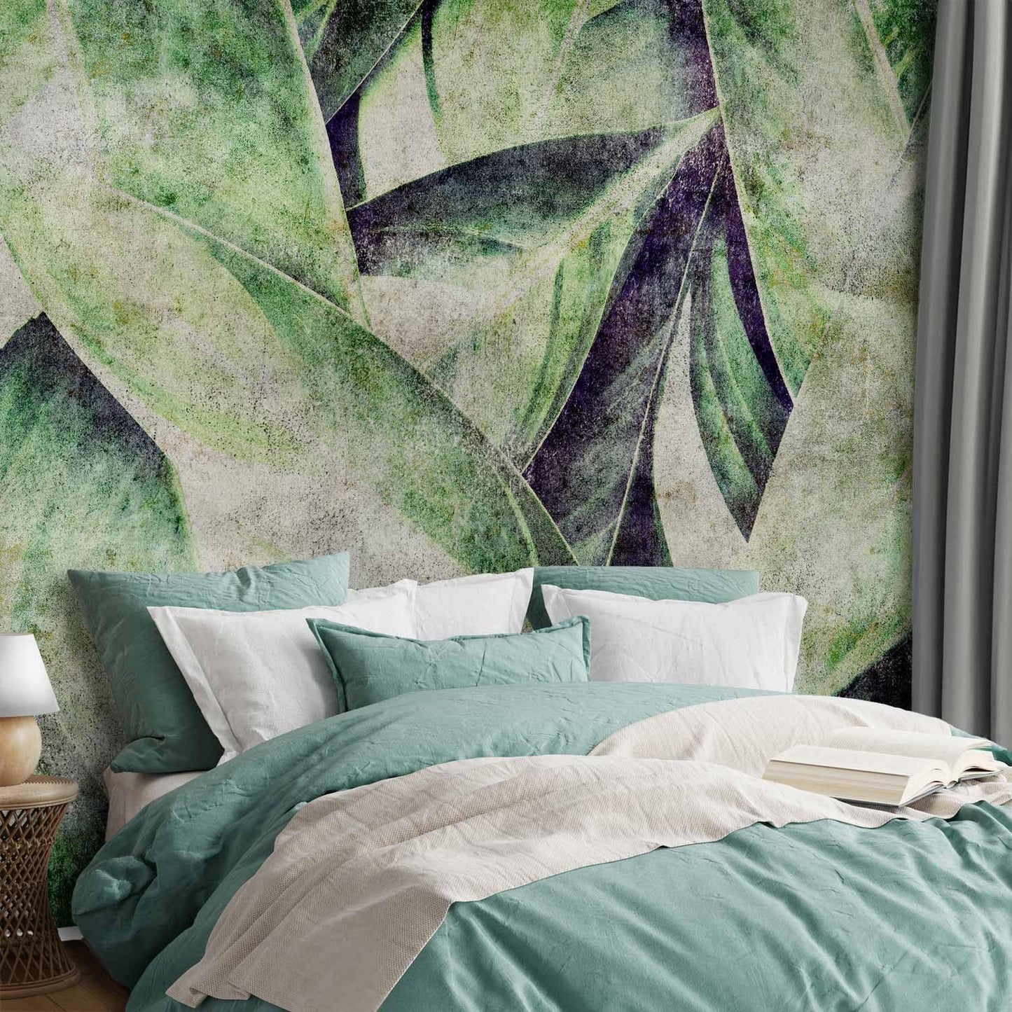 artgeist Wall Mural Tropical Leaves 96x69 in - XXL Peel and Stick Self-Adhesive Wallpaper Removable Large Sticker Foil Wall Decor Print Picture Image Design Jungle Nature Botanical b-C-0844-a-a