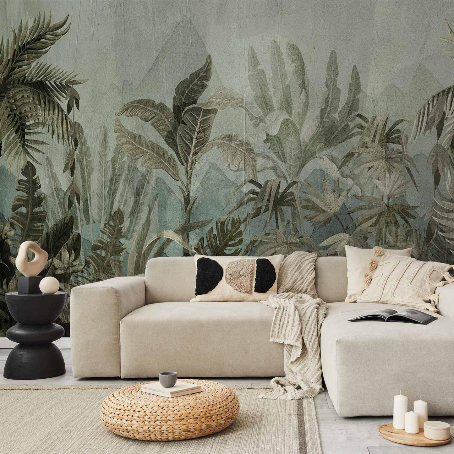 artgeist Premium Wall Mural Leaves 98x69 in - XXL Non-Woven Wallpaper Fleece Wall Decor Photo Print Picture Image Design Nature Botanical Plants Palm Abstract b-C-0854-a-a