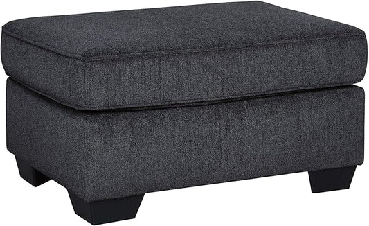 Signature Design by Ashley Altari Modern Rectangular Accent Ottoman, Dark Gray