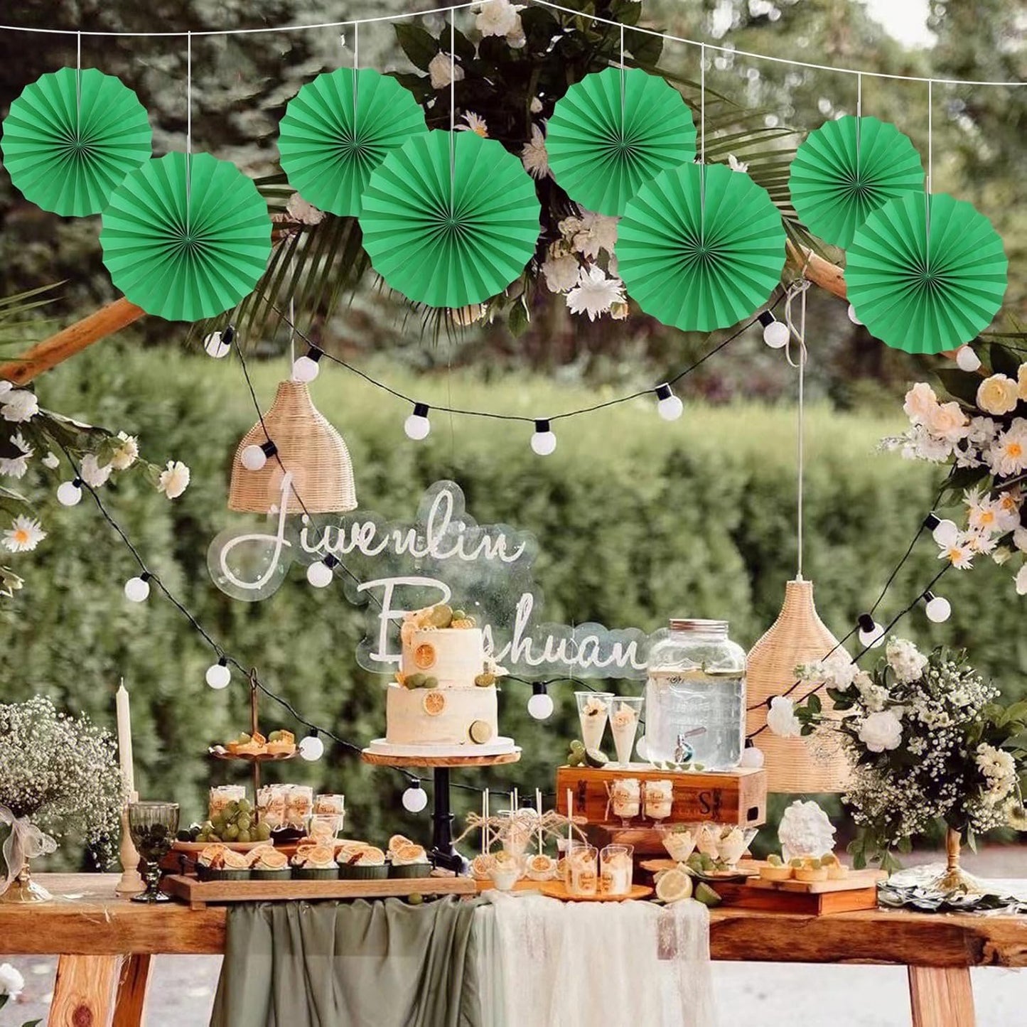 Green Party Decorations,Green Paper Decorations For Party,Tennis Party Decorations Party Paper Fans Bulk 12in,Graduation Decoration Classroom Decor,St Patrick'S Day Decortions 30 Color Diy Set （Green）