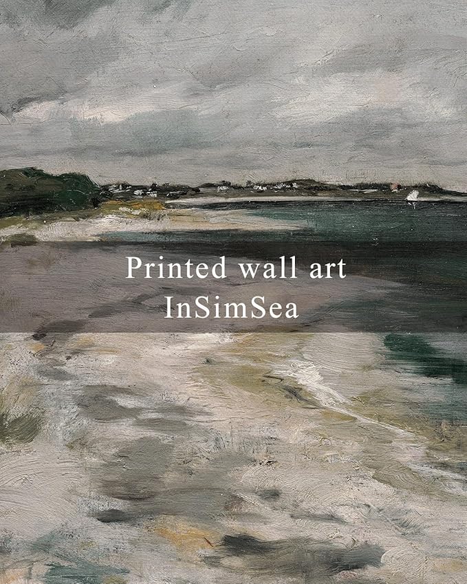 InSimSea Framed Canvas Wall Art Vintage Decor, Room Decor Large Coastal Seaside Scenery Wall Decor, Retro Paintings Home Decor, Classical Art Prints for Living Room, Bedroom, Office, 16"x24"