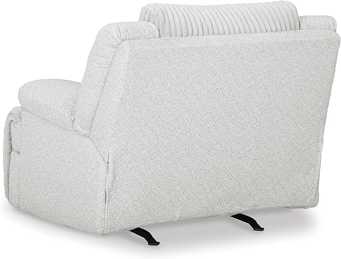 Signature Design by Ashley Top Tier Modern Indoor Upholstered Manual Rocker Recliner, White