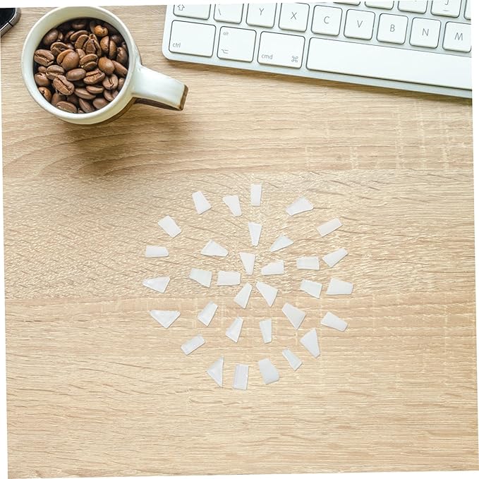 White Glass Mosaic Tiles for Crafts and Home Decor Irregular Small Glass Pieces for DIY Projects Sparkling Tiles for Artworks Stepping Stones and Backsplashes Bag