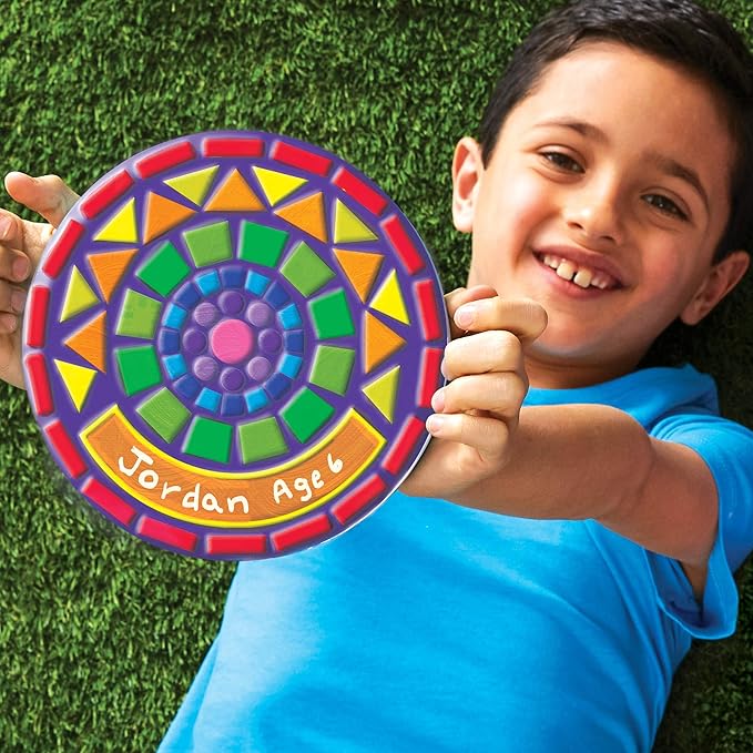 Made By Me Mosaic Stepping Stone, DIY Custom Name Garden Stone, Great Spring & Summer Painting Activity, Arts & Crafts Kit for Kids Ages 5-9