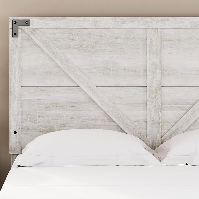 Signature Design by Ashley Shawburn Modern Farmhouse Headboard, Queen, Whitewash