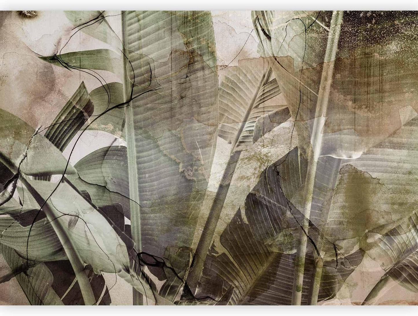 artgeist Wall Mural Tropical Leaves 197x138 in - XXL Non-Woven Wallpaper Fleece Wall Decor Photo Print Picture Image Design Plant Jungle Nature Like Painted b-C-0776-a-a