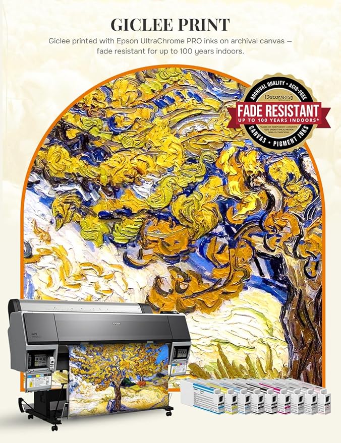 DECORARTS - Vincent Van Gogh The Mulberry Tree Framed Wall Art, Giclee Print with Antique Brown Frame for Living Room or Office Wall Decor, Picture Size 20x16 Total 23x19 Made in USA