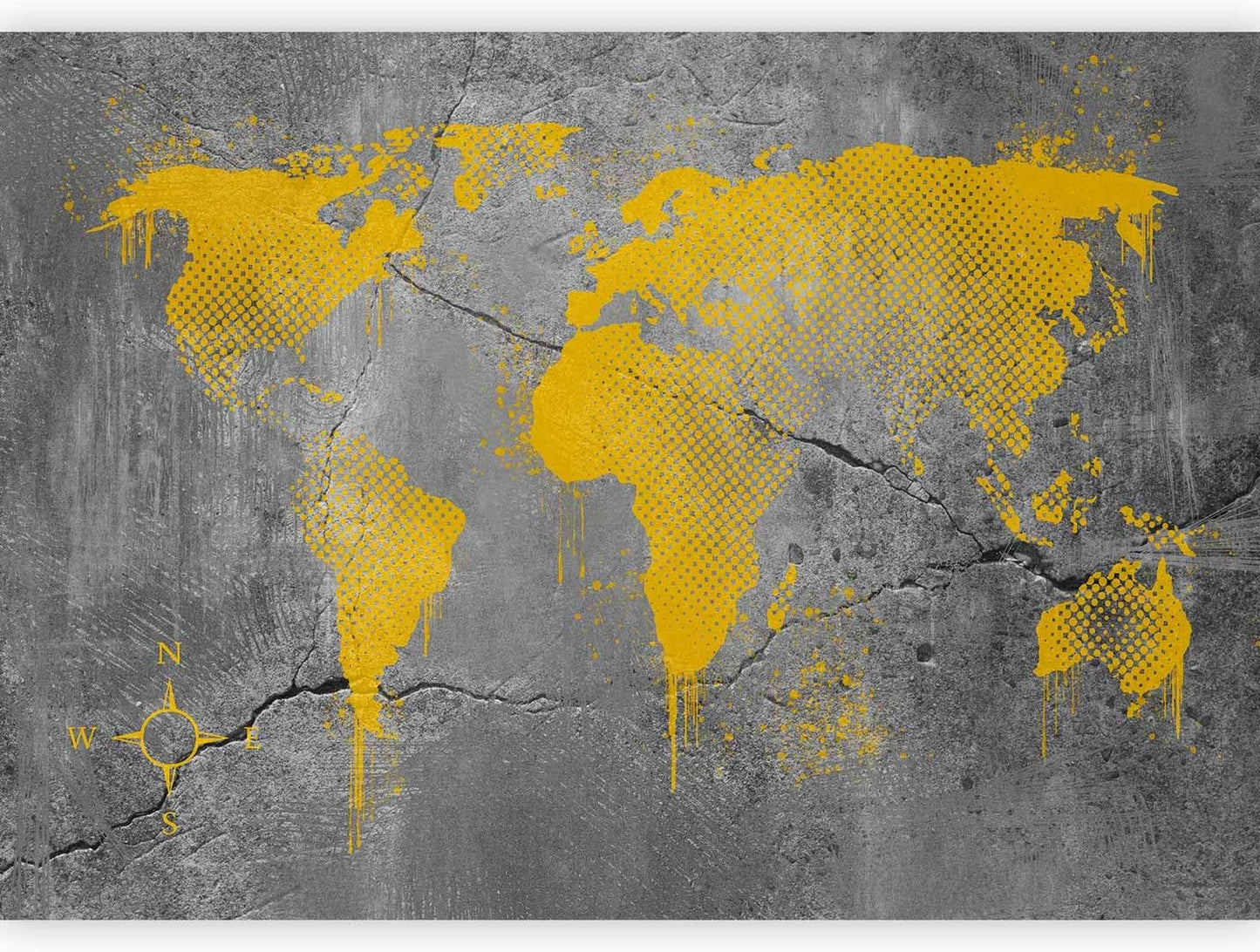 artgeist Wall Mural World Map 79x55 in - XXL Non-Woven Wallpaper Fleece Wall Decor Photo Print Picture Image Design Map of The World k-A-0494-a-a