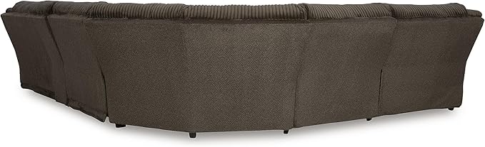 Signature Design by Ashley Top Tier Modern Right-Arm Facing 6-Piece Reclining Sectional with Chaise, Armrest, Throw Pillows and Storage, Dark Brown