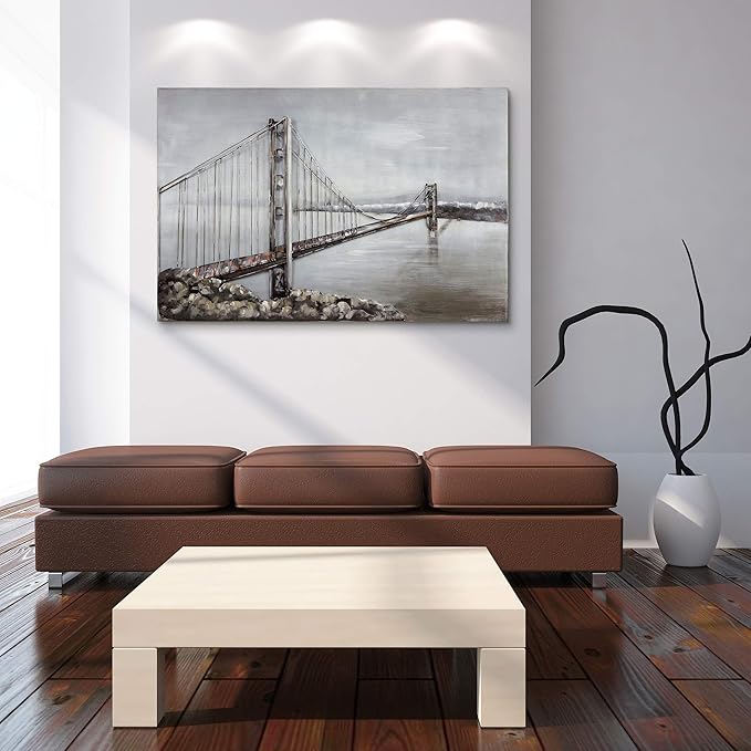 Empire Art Direct Golden Gate Bridge Metal, Hand Painted Primo Mixed Media Iron Sculpture, Decor, Ready to Hang,Living Room, Bedroom ＆ Office 3D Wall Art, 32" x 48" x 2.4"