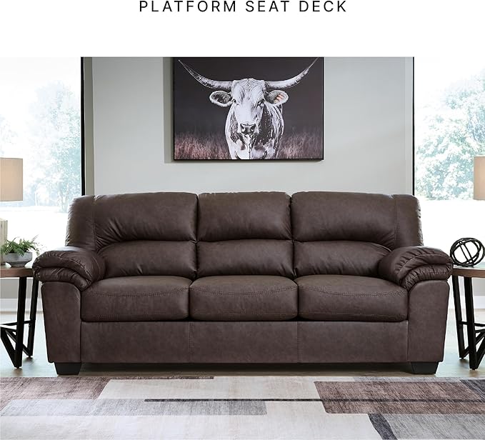 Signature Design by Ashley WalkerPoint Contemporary Sofa with Removable Cushion, Dark Brown