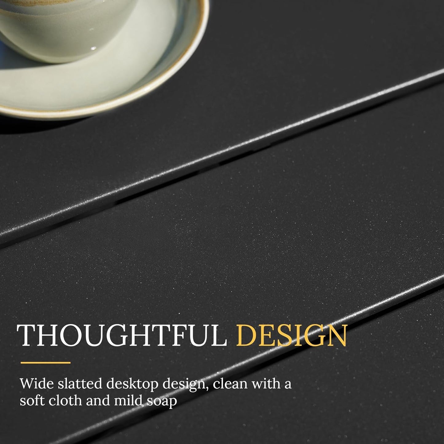 VICLLAX 28" Round Outdoor Bar Table, Counter Height Patio Table with Adjustable Umbrella Hole for Balcony, Black