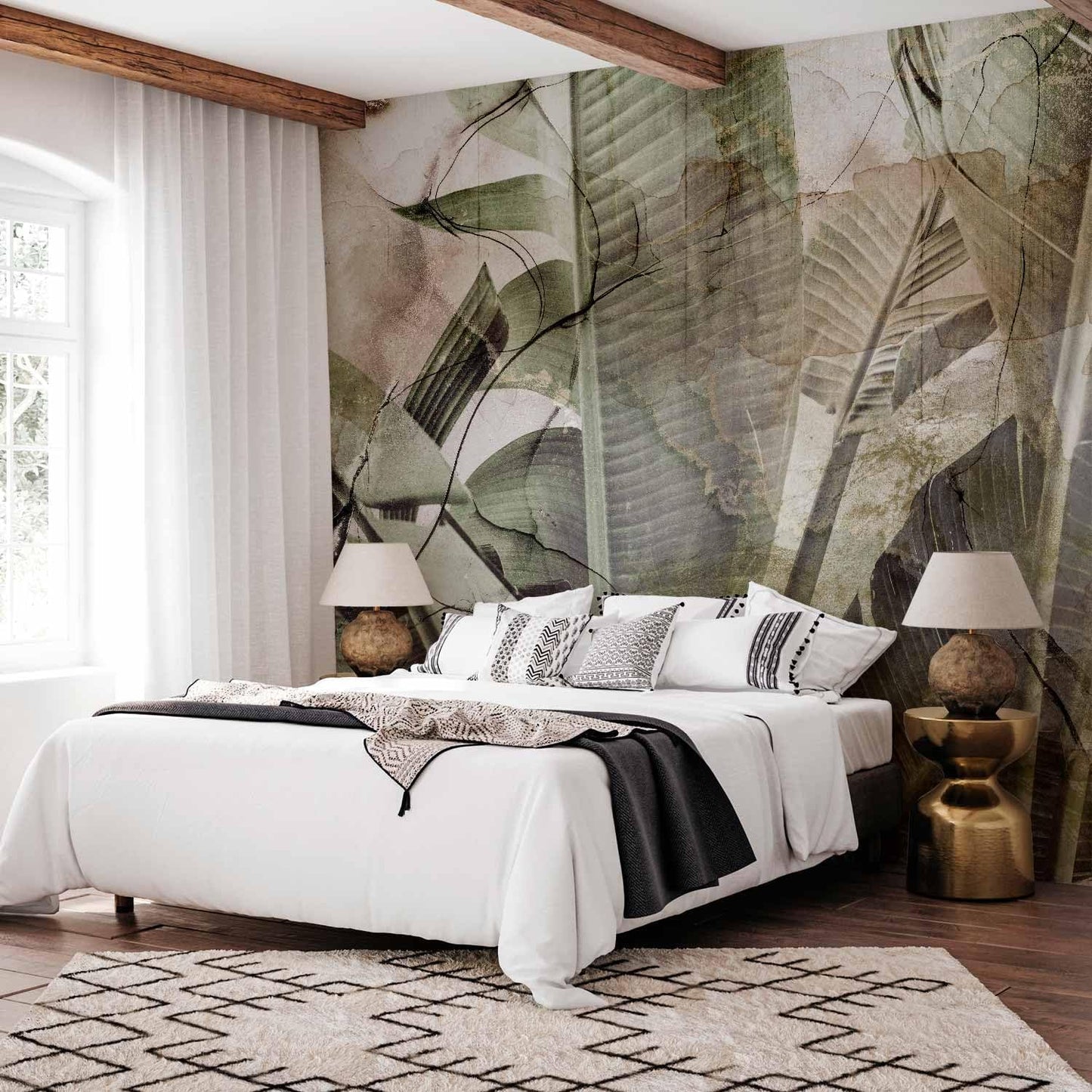 artgeist Wall Mural Tropical Leaves 193x138 in - XXL Peel and Stick Self-Adhesive Wallpaper Removable Large Sticker Foil Wall Decor Print Picture Image Design Jungle Nature Like Painted b-C-0776-a-a