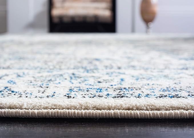 SAFAVIEH Evoke Collection Runner Rug - 2'2" x 15', Ivory & Grey, Shabby Chic Oriental Medallion Design, Non-Shedding & Easy to Clean, Ideal for Hallway, Foyer, Kitchen, Entryway, Bedroom (EVK220D)