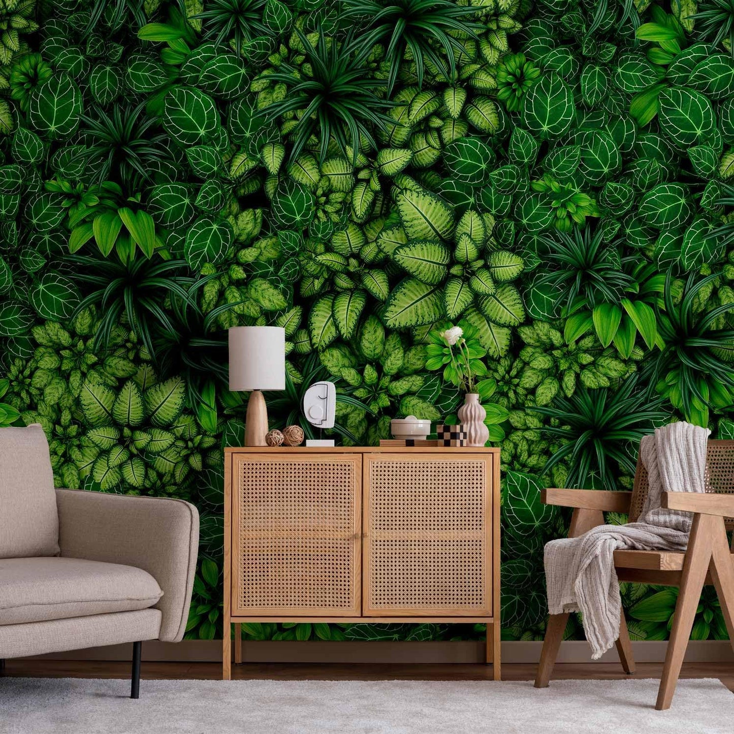 artgeist Premium Wall Mural Plants 157x110 in - XXL Non-Woven Wallpaper Fleece Wall Decor Photo Print Picture Image Design Nature Botanics Tropical Leaves b-B-0601-a-a