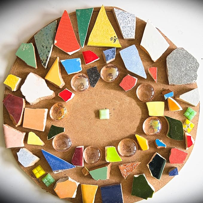 MECCANIXITY 200g Ceramic Mosaic Tiles for Crafts Bulk, Rhombic Light Blue Ceramic Tiles for Mosaic Kits Garden Stepping Stone Cup Mat