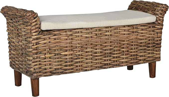 Safavieh Home Collection Palermo Brown and Eggshell Bench