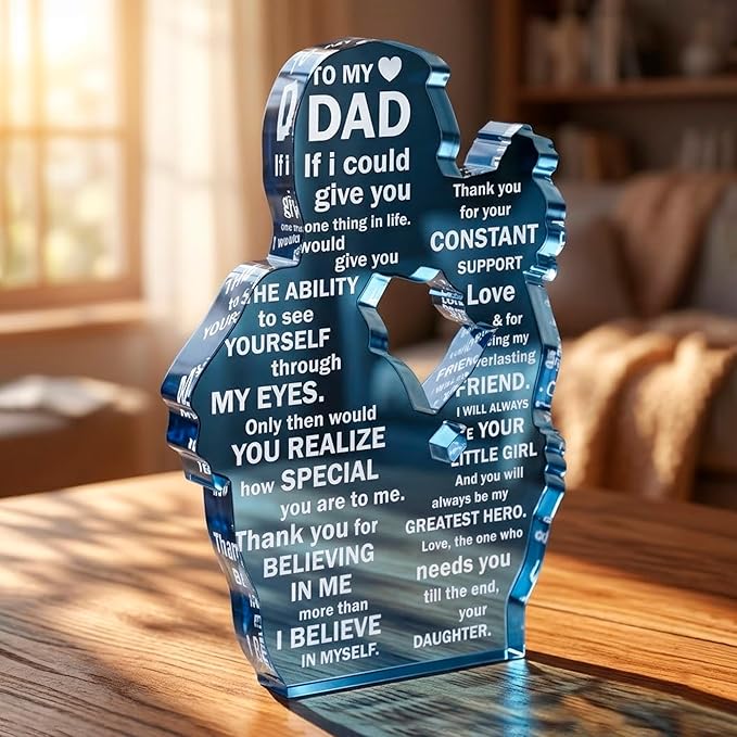 Fathers Day Dad Gifts from Daughter, Best Dad Ever Gifts, Meaningful Sentimental Desk Decor, Heartfelt Sweet Keepsake, Unique Birthday Present Idea for Father, Loving Appreciation Surprise