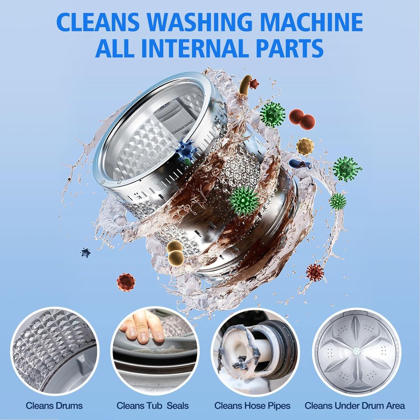 36Pack Washing Machine Cleaner Tablets-18 Month Supply,Washer Machine Cleaner Formulated For Pet Owners,Easy Pet Hair Remover for Laundry,Compatible with HE, Top & Front Load Washer.Septic Safe