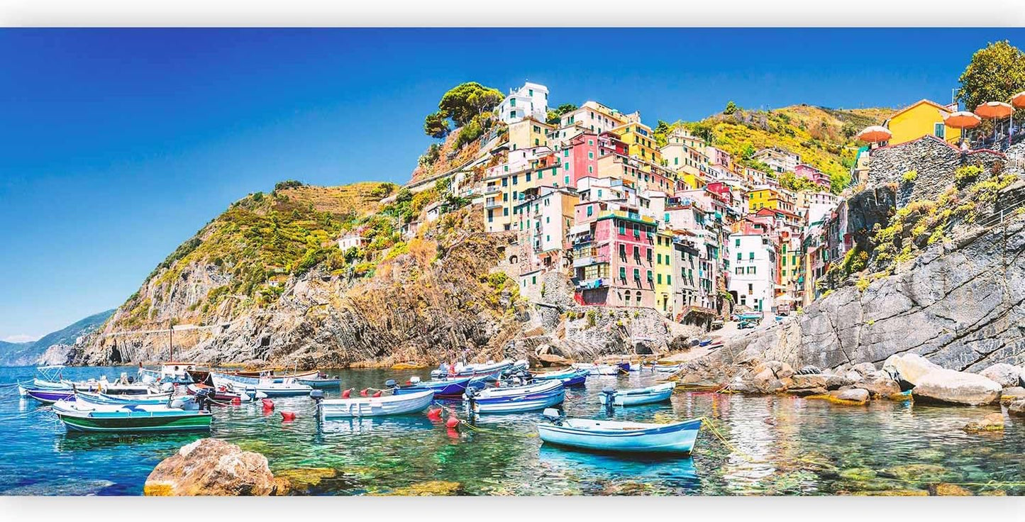 artgeist Wall Mural Peel and Stick Architecture 212x98 in - XXL Self-Adhesive Corner Wallpaper Removable Large Sticker Foil Angle Wallpaper Wall Decor Print City Sea Boat Like Painted d-B-0296-a-a