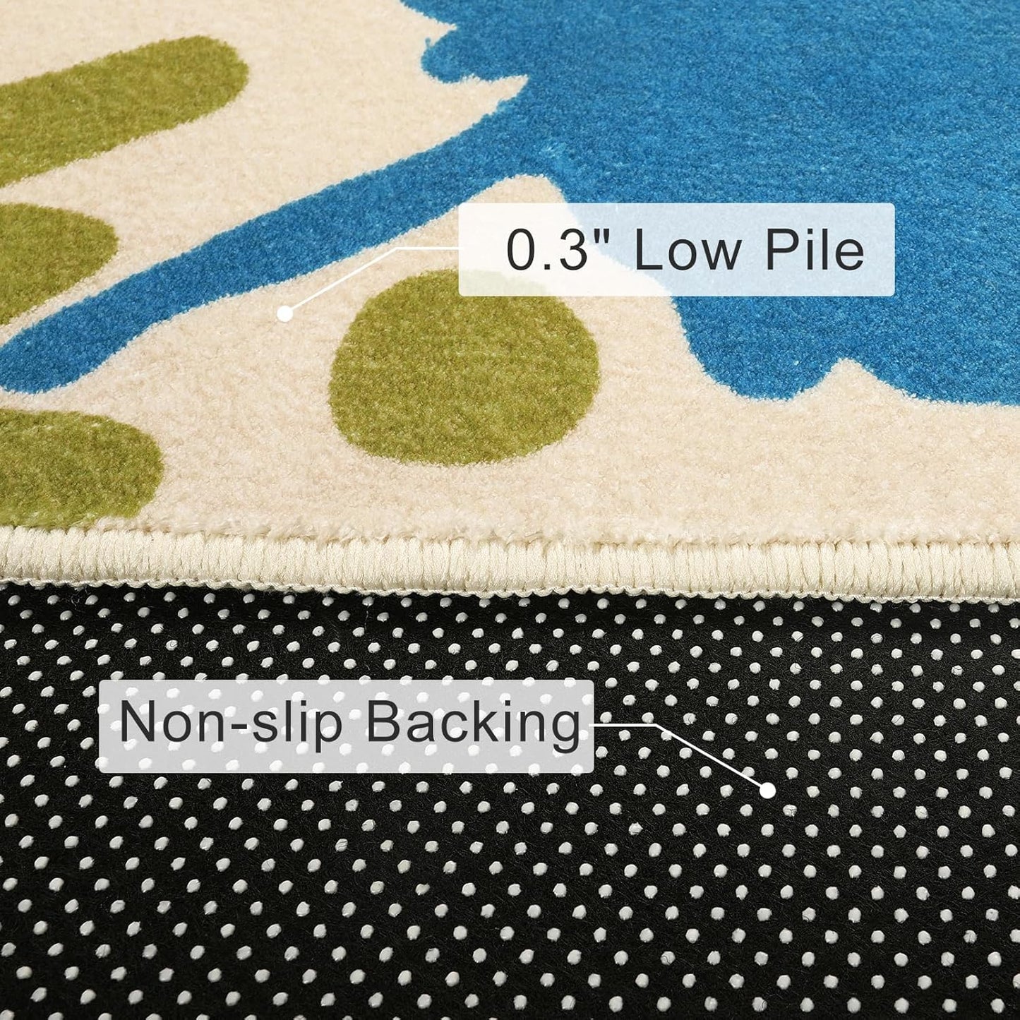 STARUIA Art Bedroom Rug, 4'x6' Machine Washable Kids Rug for Playroom, Paint Splash Rainbow Area Rugs for Classroom, Soft Colorful Living Room Rugs Throw Play Mat for Nursery Office Preschool