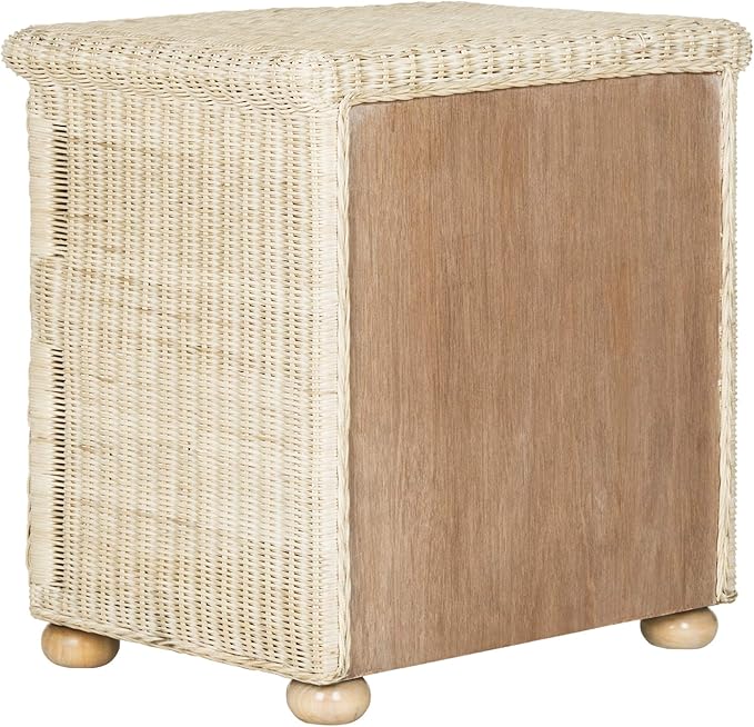 Safavieh Home Collection Adira Natural White Wash Wicker 1-Drawer Nightstand, Normal (SEA8002A)