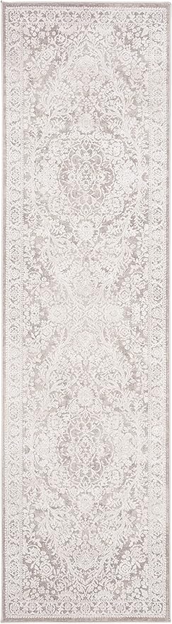 SAFAVIEH Reflection Collection Runner Rug - 2'3" x 10', Beige & Cream, Non-Shedding & Easy Cleaning, Ideal for Living Room, Bedroom (RFT668A)
