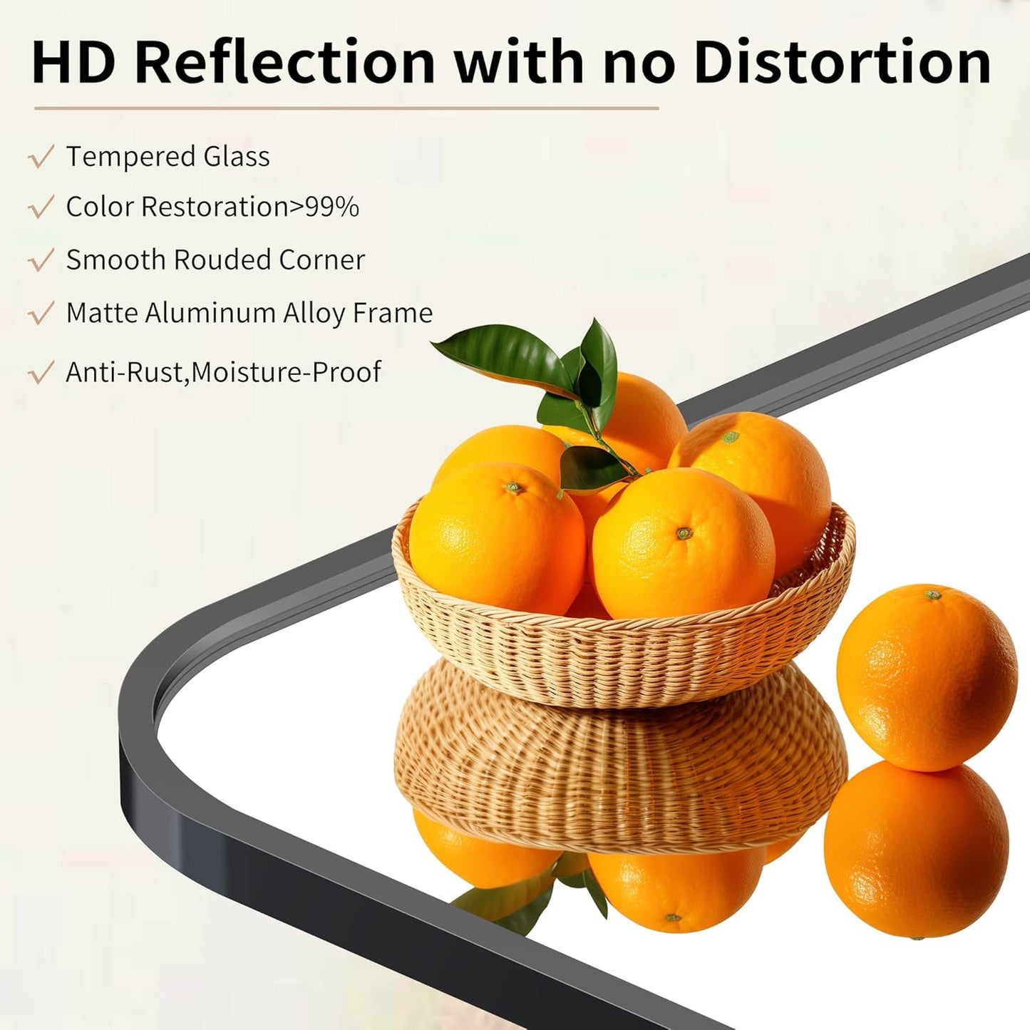 Arched Bathroom Mirror, 36"x48" Black Arched Mirror for Bathroom, Wall Mounted Mirror, Black Vanity Wall Mirror w/Metal Frame for Bedroom, Entryway, Living Room, Vertically Hanging