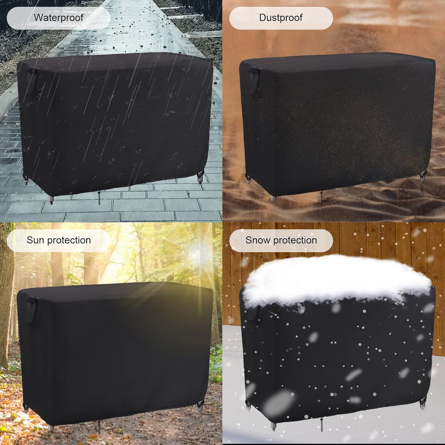 Kingling Outdoor Table Cover for Wicker Bar Cart, 48 Inch Waterproof Patio Bar Table Cover for Outdoor Beverage Serving Cart Covers - 48''L x 18''W x 36''H