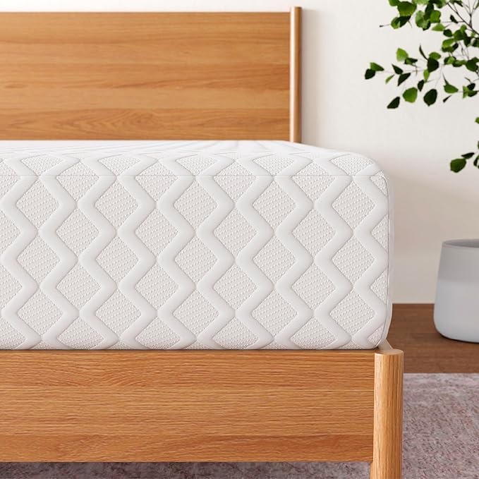 Signature Design by Ashley Full Size Chime 10 Inch Medium Firm Memory Foam Mattresswith Green Tea & Charcoal Gel for Pressure Relief, Fiberglass Free, Mattress In A Box
