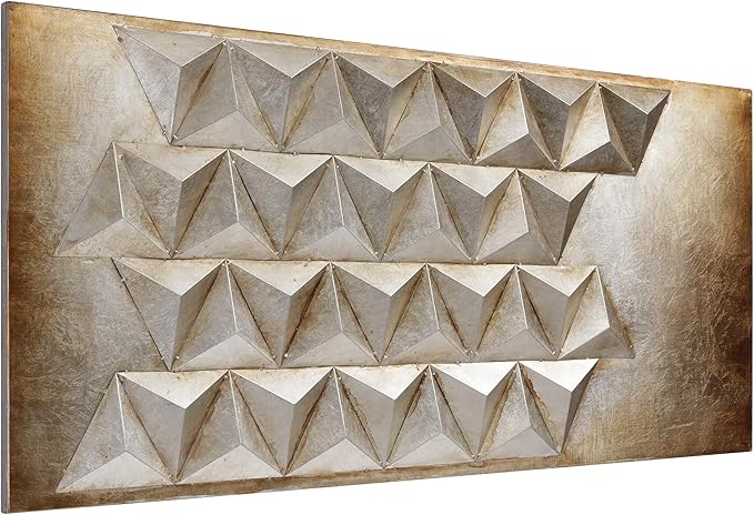 Empire Art Direct Steel II Abstract 3D Iron Wall Art, Metallic Hand Painted Sculpture,Ready to Hang, Living Room, Bedroom ＆ Office, Gold, 22 in. x 48 in.