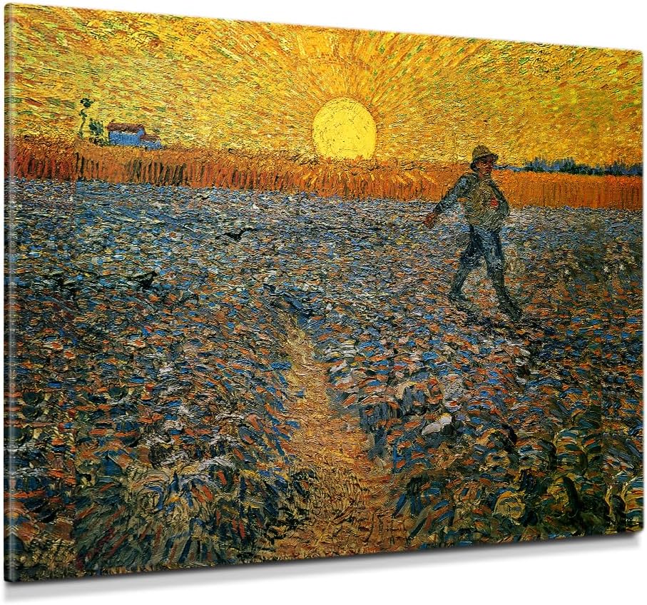 DECORARTS - Vincent Van Gogh The Sower Wall Art, Large Giclee Canvas Print Gallery Wrapped Van Gogh Art For Living Room Decor 40x30, Made In USA