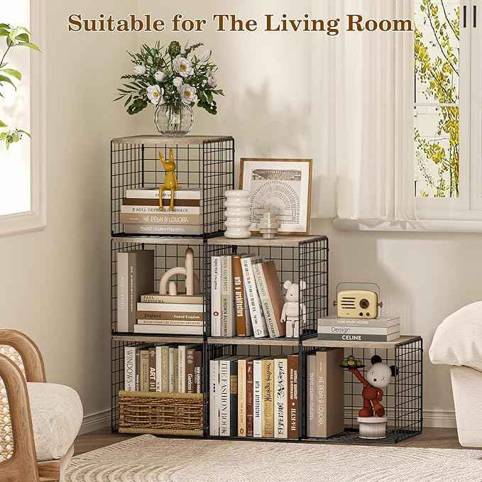 Dmevkic 2 Cube Small Bookcase,Bookshelf for Small Spaces Book Shelf,12.2 x 12.2 x 12, DIY Variable Stackable Cube Storage for Living Room,Office,Bedroom