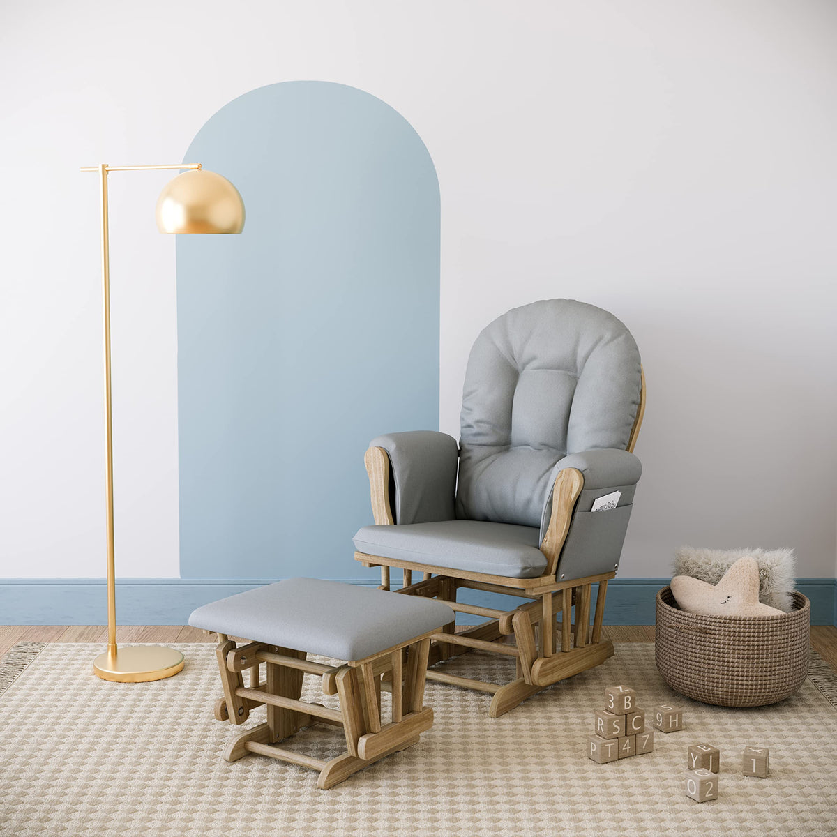 Premium Hoop Glider & Ottoman