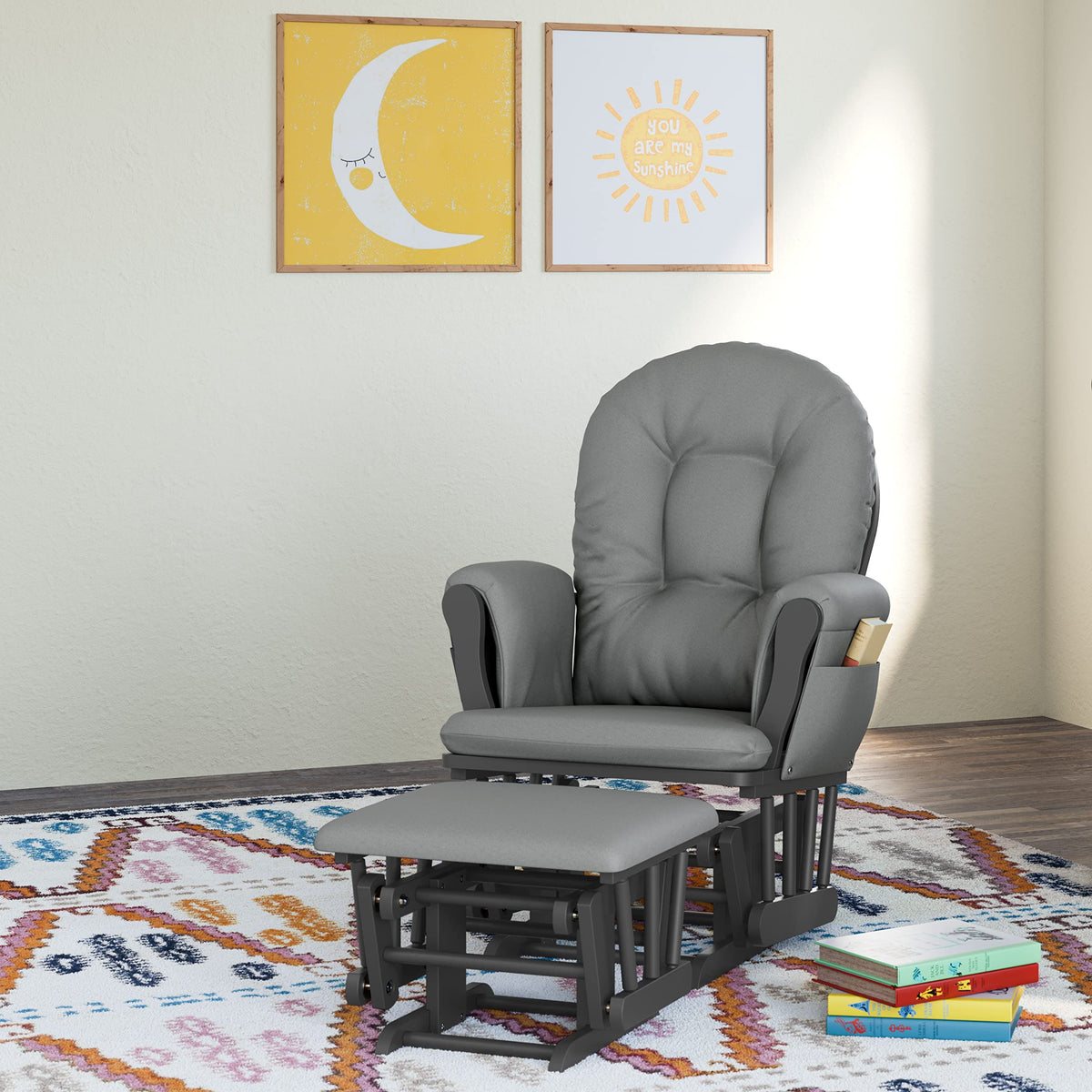Premium Hoop Glider & Ottoman