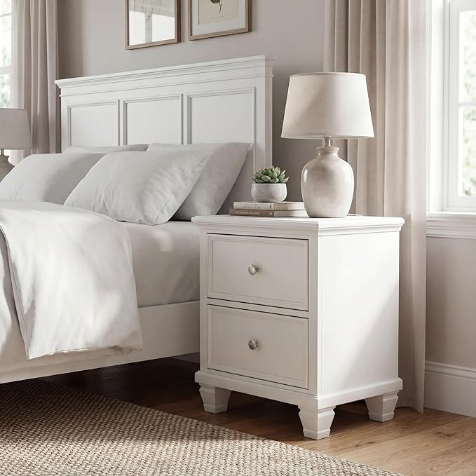 Signature Design by Ashley Fortman Traditional 2 Drawer Night Stand, White