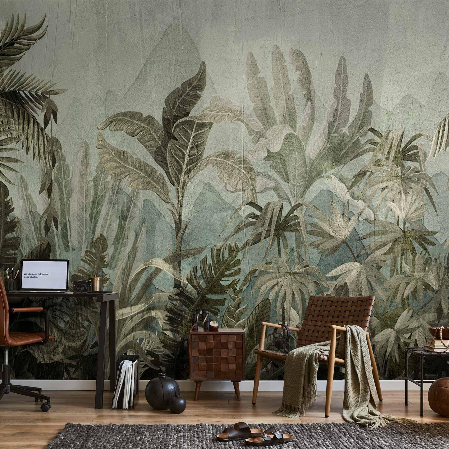 artgeist Wall Mural Leaves 193x138 in - XXL Peel and Stick Self-Adhesive Wallpaper Removable Large Sticker Foil Wall Decor Print Picture Design Nature Botanical Plants Palm Abstract b-C-0854-a-a
