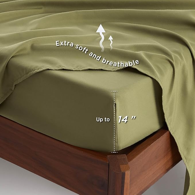 Bedsure Full Size Comforter Set - 7 Pieces Floral Olive Green Soft Bedding Sets, Full Bed in a Bag with Botanical Flowers Comforter, Sheets, Pillowcases & Shams