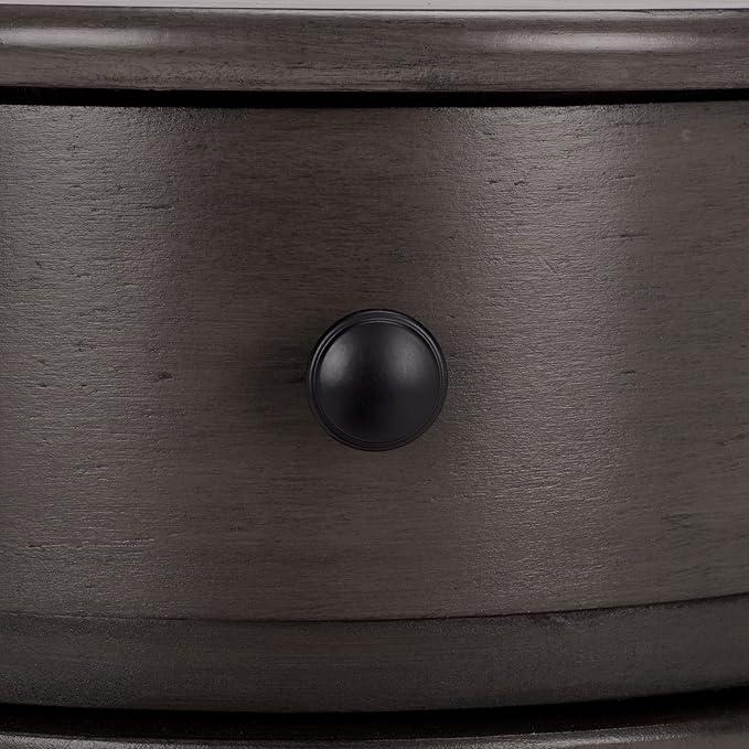 SAFAVIEH Home Collection – Tabitha Black Accent Table, Round Swivel Side Table with 1 Drawer & Interior Cabinet Storage, Classic Pedestal Design, Fully Assembled (AMH5712H)